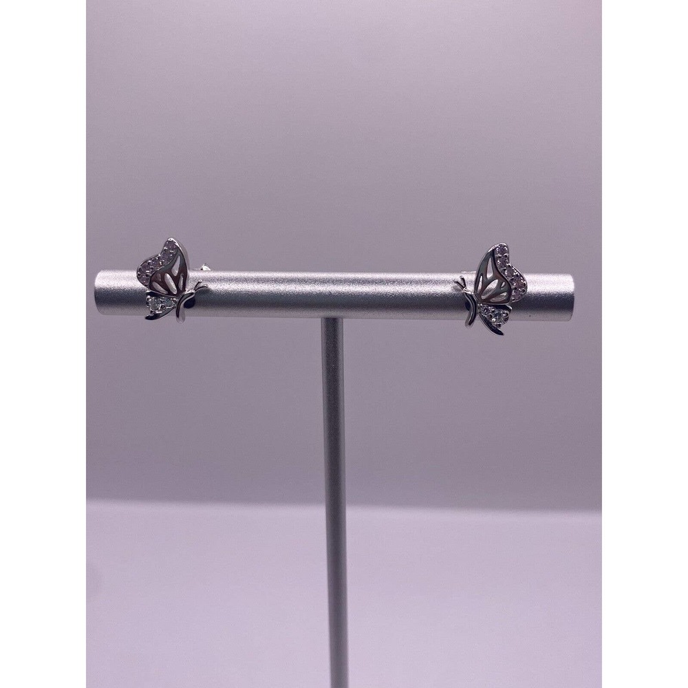 Beautiful Butterfly CZ Sterling Silver Stud
